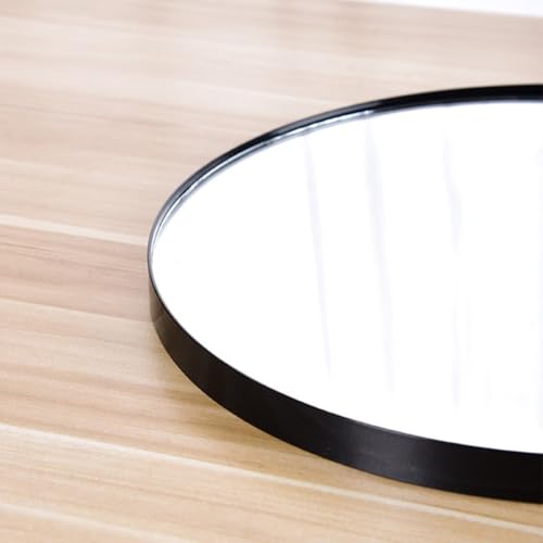 Miroir en métal noir et corde au design suspendu rétro chic