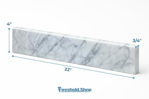 Image of Bathroom Vanity Sink Backsplash /Sidesplash (Carrara Marble, 4 inch x 22 inch)