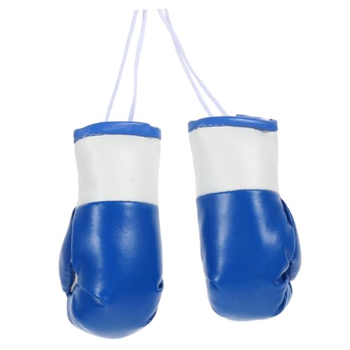 Cabilock Boxing Gloves Blue Mini Keychains Boxing Gloves Car Mirror Ornament for Party Dec