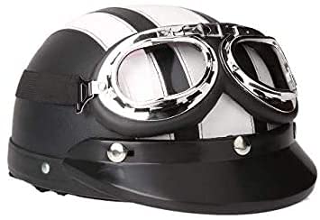 ORiTiHalf Motorcycle Helmet Open Face Electric Bicycle Casque Goggles Visor For Scooter Cycling Touring vintage Helmet For Harley