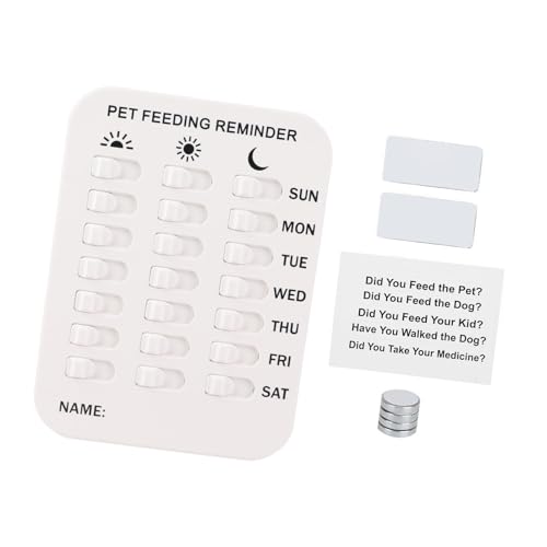 Pets Dog Feeding Reminder, Weiße Magnetische Aufklebertabelle Zur Täglichen Verfolgung von Mahlzeiten, Inklusive 4 Magneten und 2 Aufklebern, Geeignet für Hundebesitzer (WHITE)