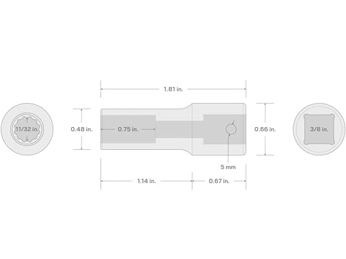 Image of TEKTON 3 /8 Inch Drive x 11 /32 Inch Impact Socket | SID14209