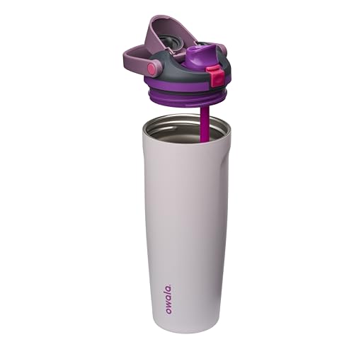 Image of Owala FreeSip Sway Insulated Stainless Steel Water Bottle with Two-Way Spout, Built-In Straw and Bucket Handle, Made for Travel, School, and Sports, 30oz, BPA Free, Leak Proof, Dreamy Field
