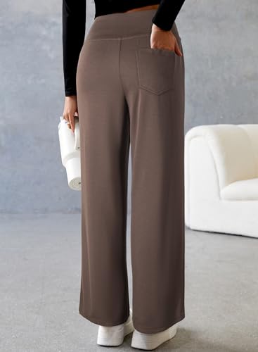 Herseas Women's Wide Leg Sweatpants Baggy Drawstring Straight Travel Pants Lounge High Waist Oversized Pants3