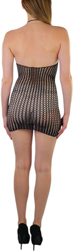 Image of ToBeInStyle Women's Stretch See Through Fishnet Novelty Mini Rave Party Dress