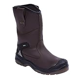 Apache Men's Rigger Boot AP305 | Brown Size 10 UK | Waterproof and Breathable | Steel Toe Cap and Midsole Protection | Padded Ankle and TPU Heel Guard