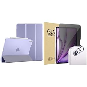 ProCase Smart Case for iPad Air 11 inch M2 2024 Air 6th /10.9 Air 5th 2022/Air 4th 2020 Bundle with Privacy Screen Protector