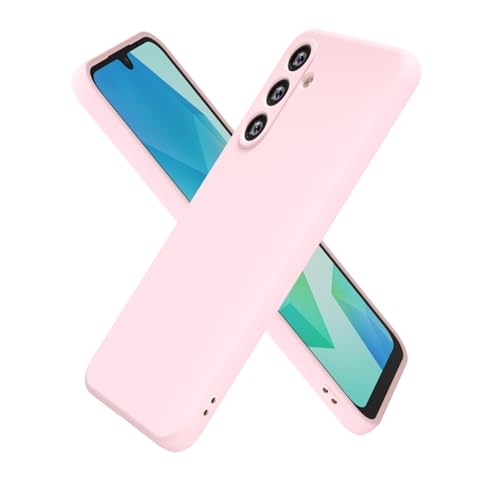 oakxco for Samsung Galaxy A16 5G Case Silicone, Ultra Slim Thin Phone Case for Women Girls, Plain Solid Color Minimalist Aesthetic Cute Girly Design, Soft Rubber Gel TPU with Camera Cover, Light Pink