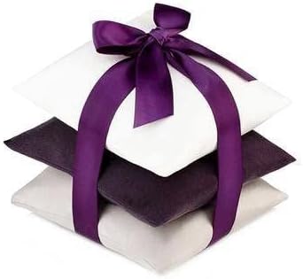 Plum ElizabethW Silk Sachet Ribbon Tied Set of 3