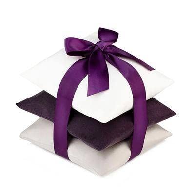 Plum ElizabethW Silk Sachet Ribbon Tied Set of 3