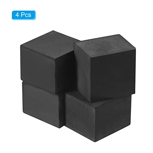 PATIKIL Plant Pot Feet 2x2x1.6 Inch, 4 Pack Invisible Riser Rubber Square for Outdoor Garden Patio Deck Flower Planters, Black - Image 3