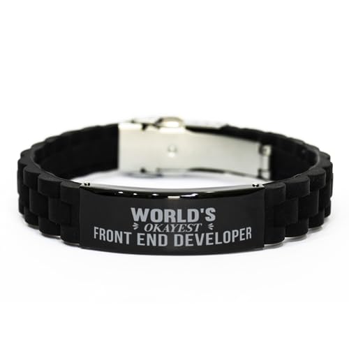 Front End Developer Glidelock Bracelet Gifts For Front End Developer World's Okayest Front End Developer Christmas Holiday Present Gifts for Front End Developer Biirthday Gifts, Engraved Bracelet