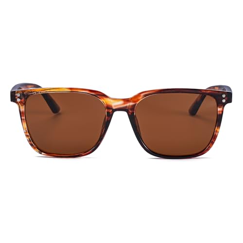 Image of Gleyemor Polarized Mens Square Sunglasses UV400 Protection Sun Glasses | Classic Retro Square Shades for Fashion, Driving Fishing Golf Outdoor Sport Shades