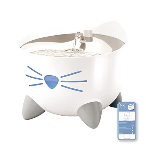 Catit Pixi スマート ファウンテン 静音 猫用スマート給水器 自動給水器 軟水化フィルター1枚付き スマホ アプリ連動 2.5L