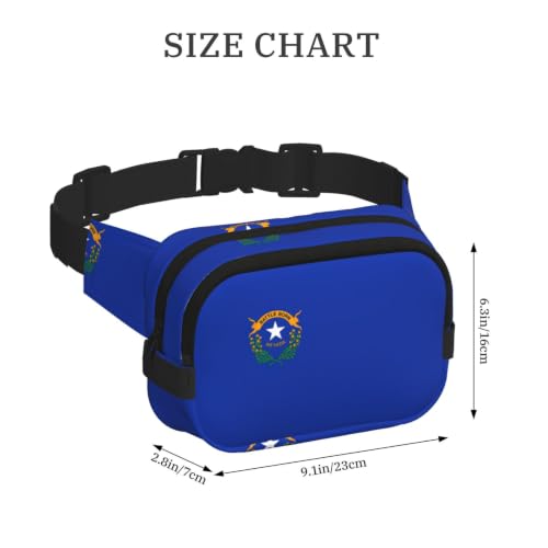 Sac banane Nevada double couche carré imprimé drapeau américain