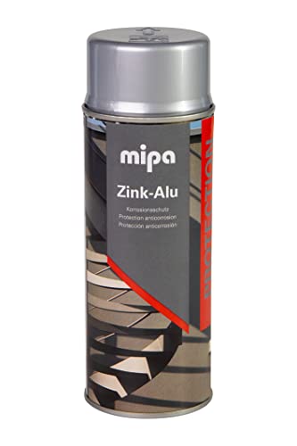 MIPA Zink-Alu-Spray, Zinkstaubbeschichtung zum Korrosionsschutz von Stahl und Eisenmetallen, silbergrau, 400 ml