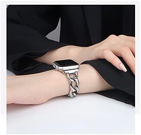 Kolgios 38 40mm Silver Women, Men Cool Chain Metal Watch Bands Compatible for Apple Watch Bands SE Series 5 Series6 Girl s Adjustable Replacemnet Bracelet for Iwatch SE Series 6 5 4 3 2 1 Photo