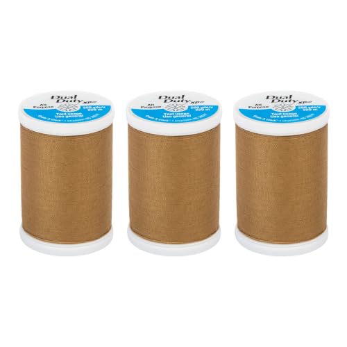 Coats & Clark Dual Duty XP Sewing Thread, 250 Yards, 3-Pack, Burnished Gold