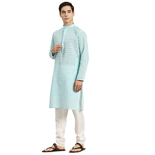 Image of SOJANYA (Since 1958 Men's Cotton Floral Regular Kurta Pyjama Set