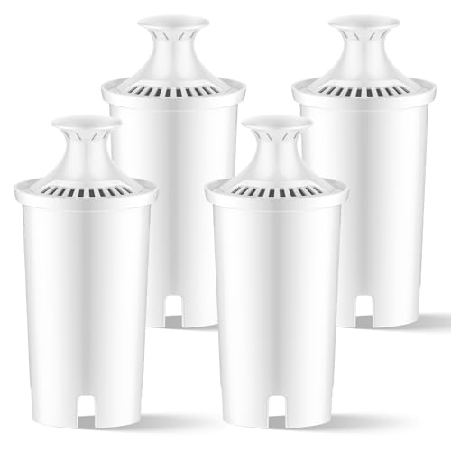 WaterJingYi Replacement for Brita Water Filter Pitcher and Dispenses, NSF Certified Water Filter for Classic 35557, OB03, Mavea 107007, Lasts Two Months or 40 Gallons, Pack of 4, By WaterJingYi