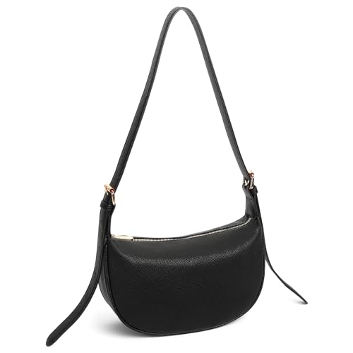 GAEKEAO Small Crescent Shoulder Bags Purses for Women Vegan Leather Classic Clutch Tote HandBags Crossbody Purses