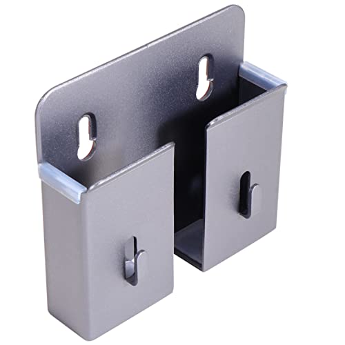 HOLIDYOYO Multi-Function Aluminium Alloy Mobile Phone Charging Holder Wall-Mounted Adhesive Organizer for Home Office Dark Grey Easy Installation No Tangled Cables