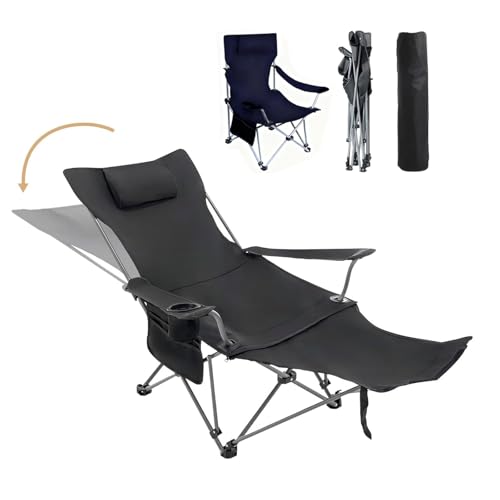 Reclining Camping Chair with Padded Headrest