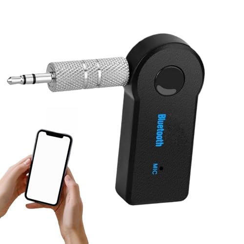 Adattatore wireless per auto – ricevitore radio da 2,09 pollici | kit di – materiale ABS nero 5,3 cm compatto amplificatore di componenti audio per lettori musicali MP3 trasmettitore cuffie e