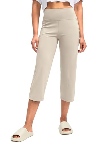 Image of G Gradual Capri Pants for Women High Waist Workout Yoga Pants with Pockets Tummy Control Leggings Crop Straight