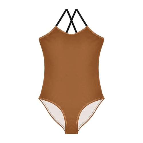 Brown Girls' One Piece Swimsuits Beach Swimwear Bathing Suit for Beach 3-10 Years
