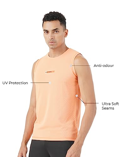 Image of PUMP'D Men's Sleeveless Tank Top for Gym -Placement Print, DryTech, Anti-Odor, Lightweight, Soft Seams, UV Protect