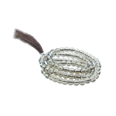 SS Gems And RudrakshaSmoky crystal Mala, Smokey Mala Quartz Stone Necklace 108 Beads, Smoky Quartz Beads Mala
