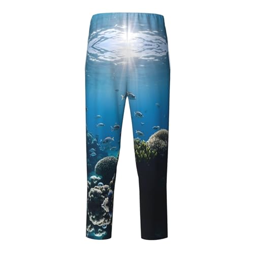 Pajama Pants Pajama Bottoms with Elastic Waistband Sleepwear Lounge Pants, Ocean Fish Coral2