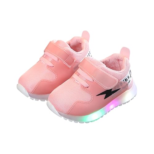 IWIHMIV Girls Tennis Shoes Baby Walking Shoes Boys LED Lights Lightweight Breathable Athletic Running Sneakers