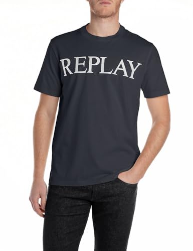 Replay Men's T-Shirt, 067 Night Blue, XX-Large