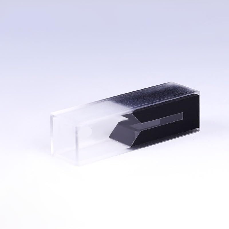 Cubeta submicro de cuarzo con paredes y tapa negras, volumen de 300 ul, longitud de trayectoria de 10 mm, compatible con espectrofotómetro UV-Visible