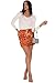 GUANYY Women's Sequin Mini Skirt Stretchy Bodycon Sparkle Skirts Nights Out Halloween Outfit Orange Medium