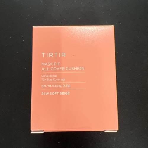 Image of TIRTIR Mask All-Cover Cushion Foundation, Full coverage, Skin fit, Satin Glow Finish, Korean Cushion Foundation #24W SOFT BEIGE, 4.5g