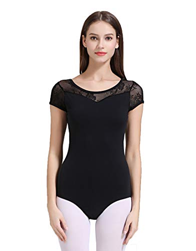 Image of Women and Girls Short Sleeve Leotards for Ballet Dance Gymnastics Bodysuit