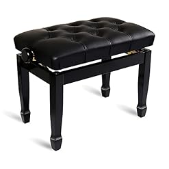 KOIAMVZW Tabouret de Piano en Simili Cuir Noir, Banc de Piano à Hauteur réglable, siège de Clavier rembourré en Cuir, chaises, capacité de Poids 180 kg, Facile à Assembler - Les Beatles, Paul McCartney, John Lennon, RIngo Starr, George Harrison