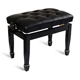 KOIAMVZW Tabouret de Piano en Simili Cuir Noir, Banc de Piano à Hauteur réglable, siège de Clavier rembourré en Cuir, chaises, capacité de Poids 180 kg, Facile à Assembler - Les Beatles, Paul McCartney, John Lennon, RIngo Starr, George Harrison