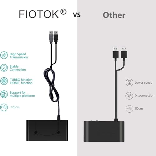 image for FIOTOK Gamecube Controller Adapter Compatible with Nintendo Switch/WII