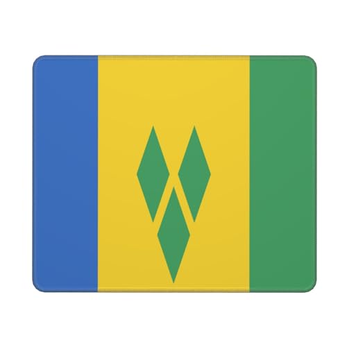 Résistant à Usure Tapis de Bureau, Drapeau de Saint-Vincent-et-Les-Grenadines, Doux Tapis de Souris, Mouse Pad, 25X30cm, Jeux, PC, Ordinateur