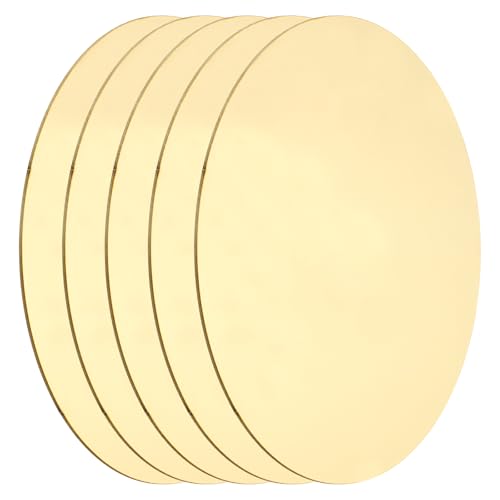 MECCANIXITY 5 Pcs Round Brass Plate, 120mm(4.72") Dia Pure Copper Sheets,1.5mm H62 Brass Copper Metal Sheet for Crafts, DIY, Electrical Repairs, Industrial Use, Metal Stamping