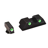 AmeriGlo Classic Series 3 Dot Sights for Glock 20,21,29,30,31,32,36, Green with White Outline, Front and Rear Sights GL-119, UPC :644406900344