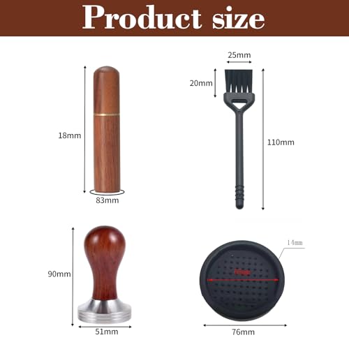 CLKE Coffee Tamper 51mm, Wdt Tool with 6 Stainless Steel Needles, for Espresso Machine, 51mm Tamper Mat, Coffee Accessories for Barista & Home, Office - Image 2