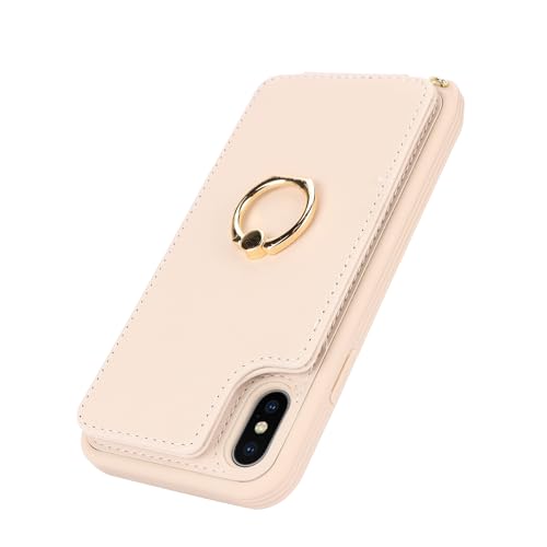 Lipvina for iPhone XR Phone Case with Card Holder and Strap for Women,Crossbody Lanyard,RFID Blocking,Kickstand Ring Stand,Snap Clasp,Phone Wallet Cases 6.1"(Beige) by Lipvina - Used condition - Image 8