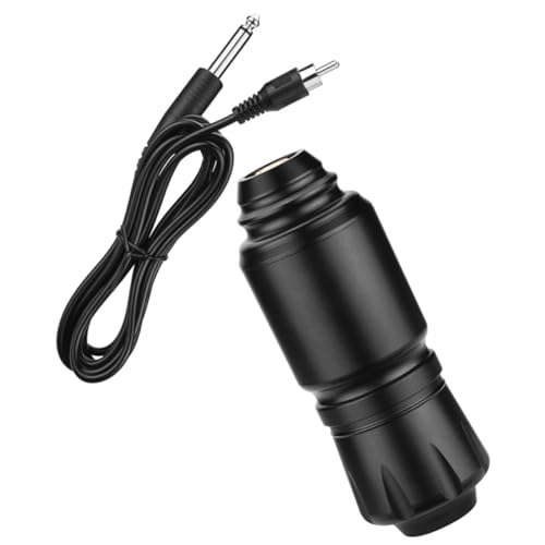 IWOWHERO Rotulador Tatuar Eléctrico de Aluminio Máquina Tatuaje DIY Portátil Herramienta Rotativa Práctica para Principiantes con Cable y Diseño Duradero Color Negro