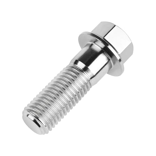 Image of Titanium Bolt M12 30 35 40 45 50 55 60 65 70 75 80 85 90mm Hex Small Flange Head for Motorcycle Car Modification Pack of 4 (M12x35mm Pitch 1.25, Silver)
