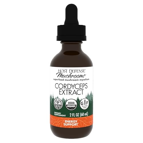 Host Defense Cordyceps Extract - Immune & Energy Support Supplement - Kidney Health Supplement with Cordyceps - Fitness Support to Aid Oxygen Uptake - 2 fl oz (60 Servings)*